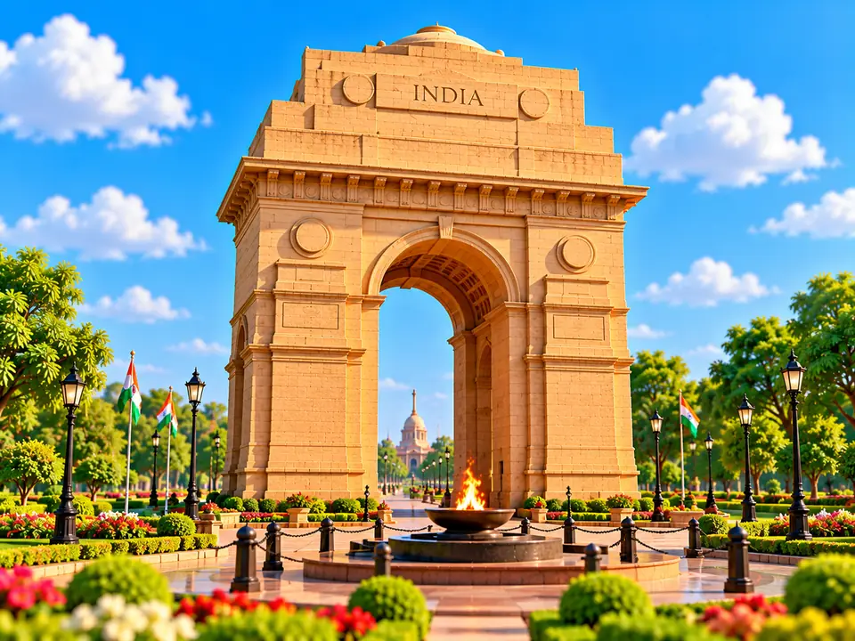 Illustration of a famous landmark in Delhi